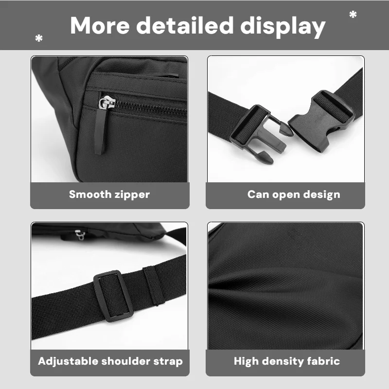 Multifunktionale Herren-Brusttasche, großes Fassungsvermögen, verstellbarer Schultergurt, geeignet für Business, Pendeln, Sport usw