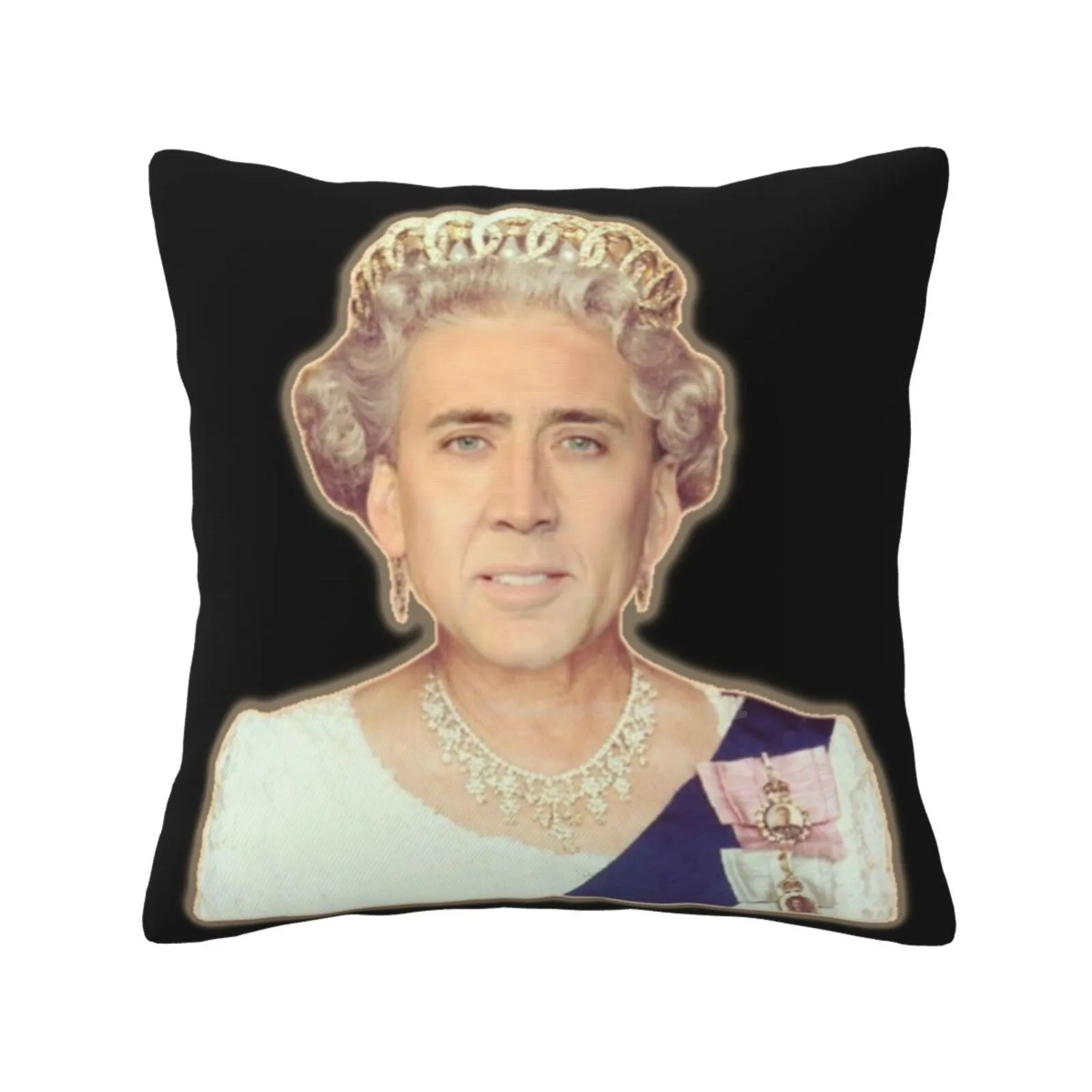 Nicolas Cage As The Queen-Nicholas Cage-Nick Cage-Nic Cage Home Sofa Car Cushion Cover Pillowcase Nick Cage Nic Cage Nicolas