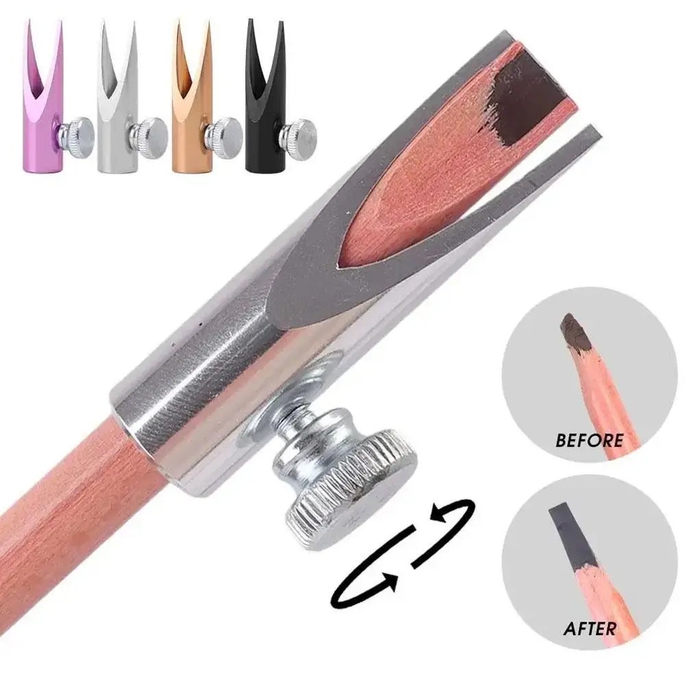 Eyebrow Pen Sharpening Tool Aluminum Alloy Microblading Eyebrow Pencil Sharper Makeup Tool Kits For Beginner Fixing Eyebrow Pen