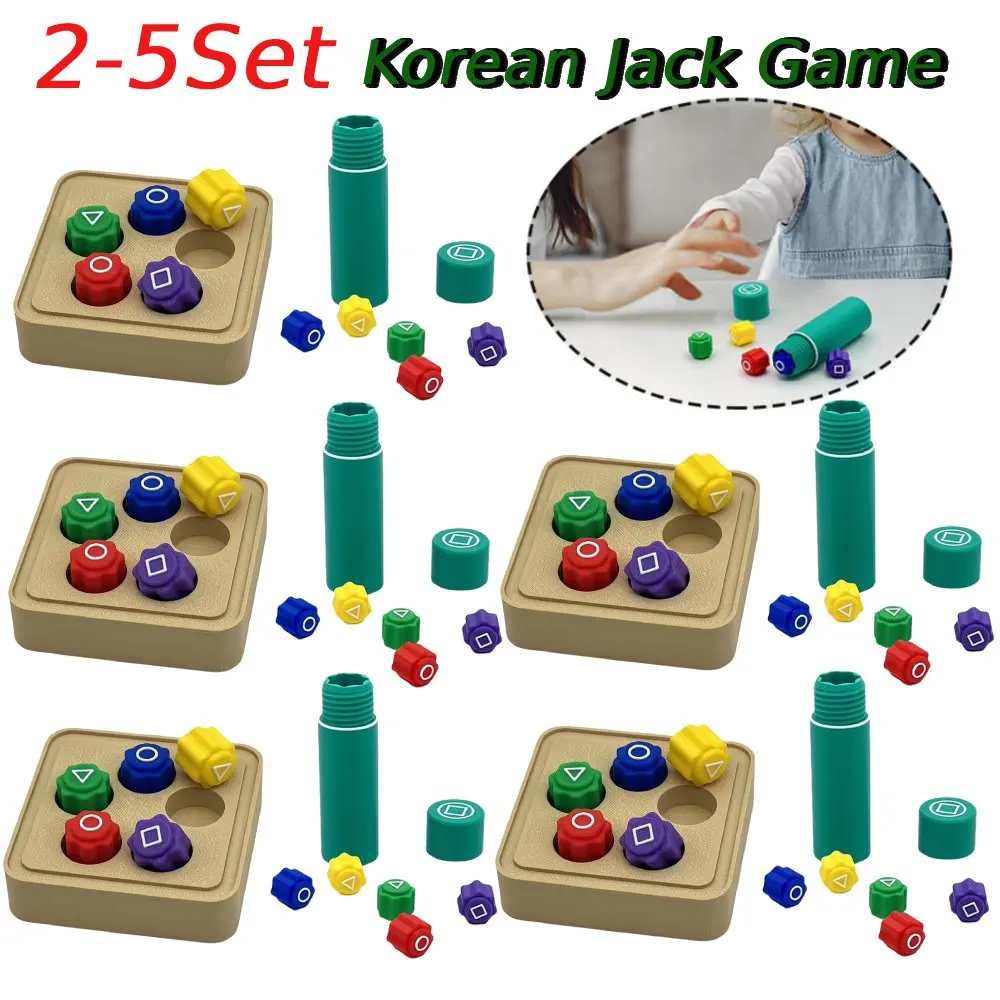 2-5Set Traditional Stone Toy Portable Pebbles Play Game with Storage Case Stone Tossing Game Interactive for TV Fans and Kids