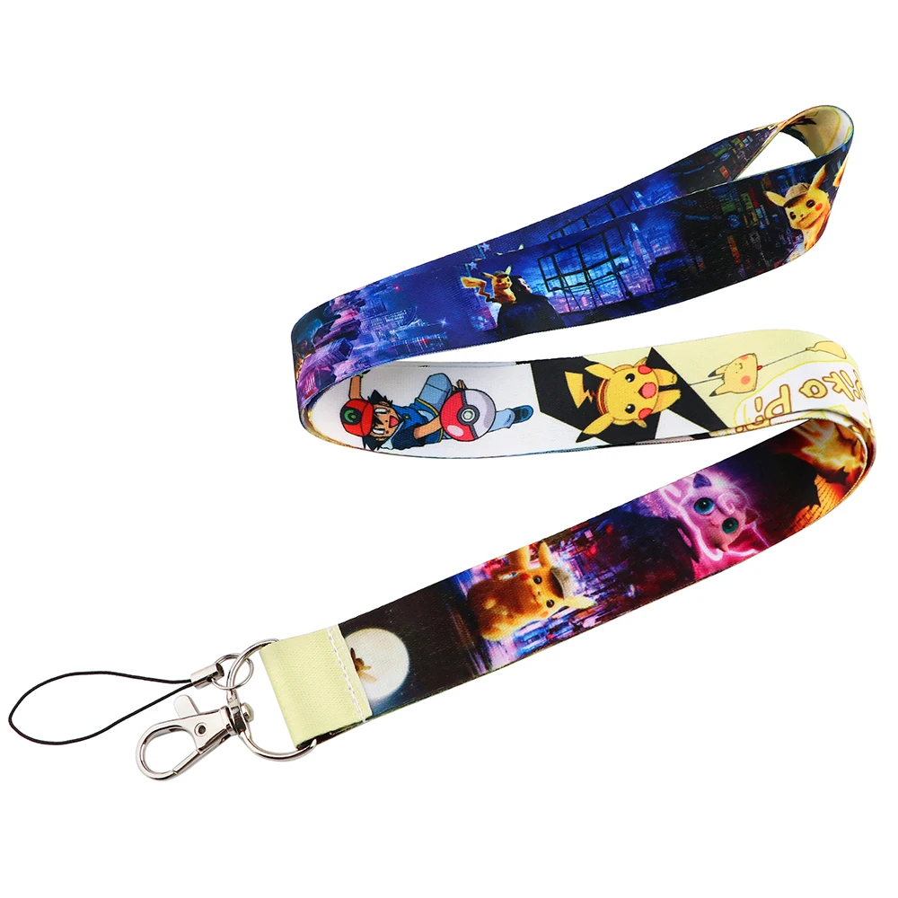 Japanese Anime Lanyard Card ID Holder Car KeyChain ID Card Pass Gym Mobile Phone Badge Kids Key Ring Holder Jewelry