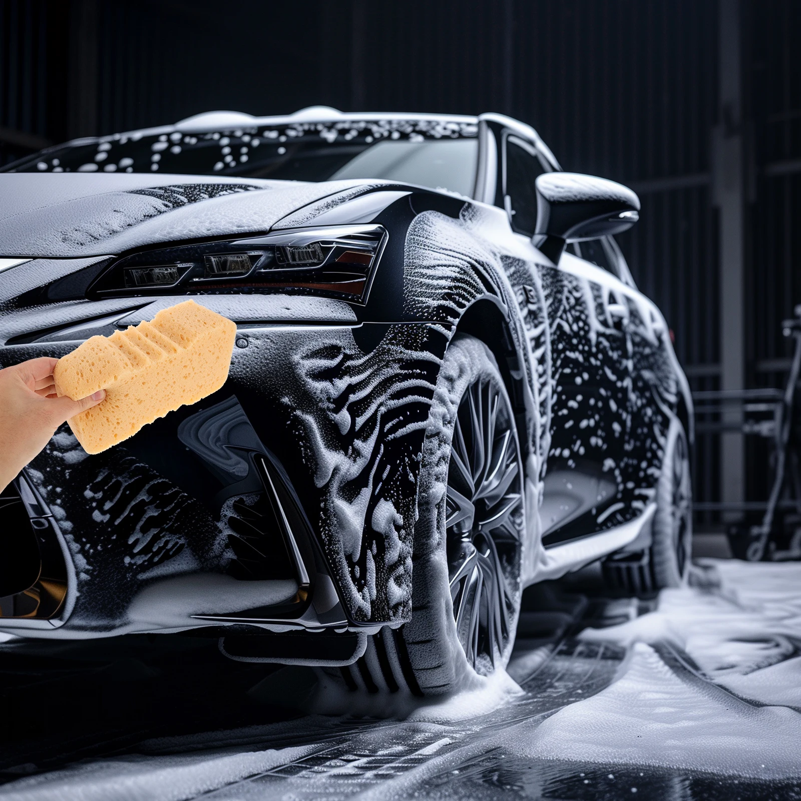 

2pcs Sponge High Density Large Cleaning Tools Orange Absorbent Dirt Car Wax Applicator Pad Removal Car Body Household Use