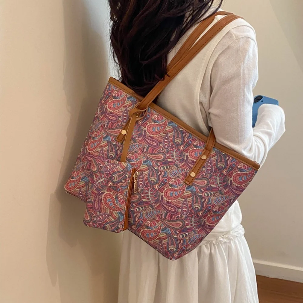 2-teiliges Damen-Set: Große Kapazität Tragetasche und Geldbörse im Koreanischen Stil, Vielseitige Unterarm-Handtaschen für Arbeit und Tägliches Pendeln – Detail 10
