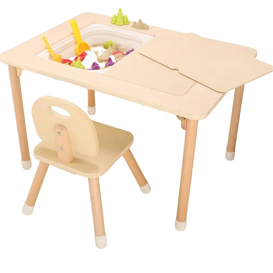 

Modern activity block chair set, with home office bedroom school wooden material storage sand table