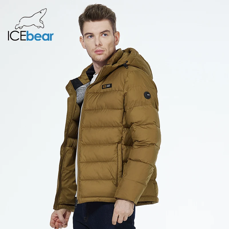 ICEbear 2023 new men casual jacket short Padded Jacket Windproof Outdoor for Winter Coat MWD3013I