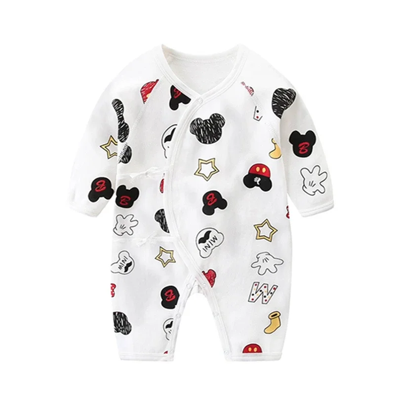 Spring Baby Rompers For Girl Newborn Jumpsuit Long Sleeve Cartoon Mickey Mouse Boy Toddler Top Kids Cotton Infant Outfits 0-12M