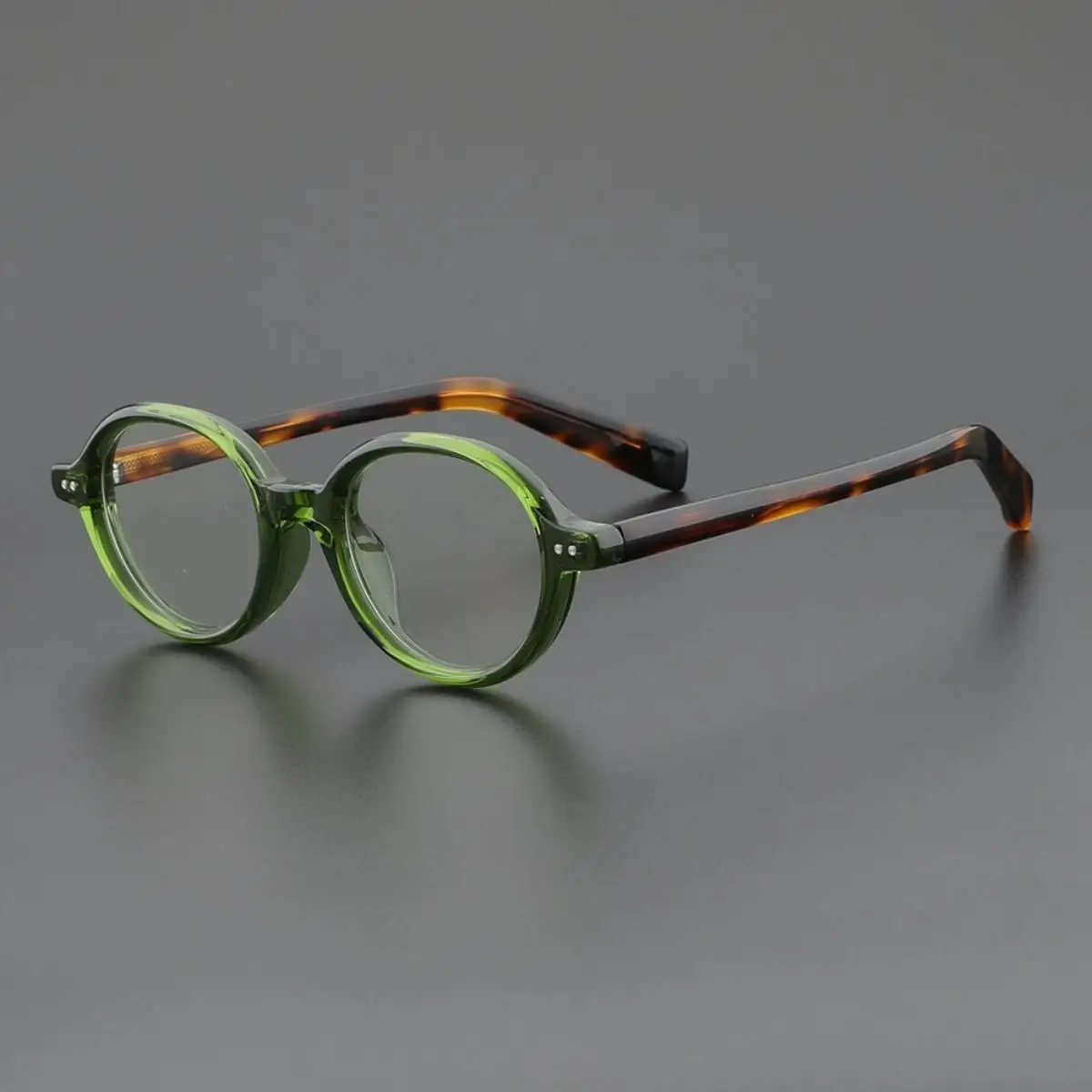 Oval Glasses for Women Retro Acetate Vintage Glasses Frame Optical Round Men Female Brown Green Clear Lens Unisex