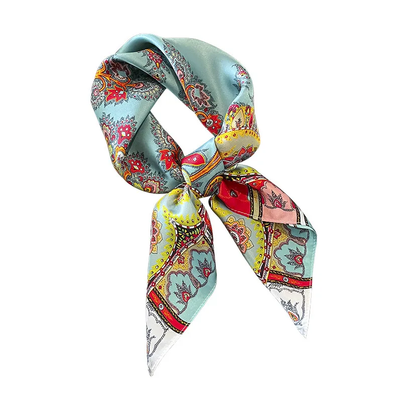 2024 New 100% Natural Silk Square Scarf Women Neck Hairband Foulard High Quality Bandana Scarves Female Neckerchief Shawl Wrap