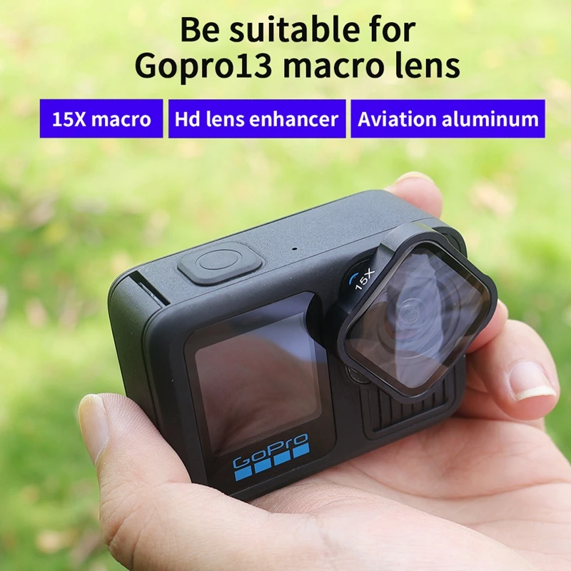 For GoPro Hero 13 Filter 15X Ultra HD Macro Lens Filter Aviation Aluminum Frame Detail Shooting Gopro13 Sport Camera Accessories