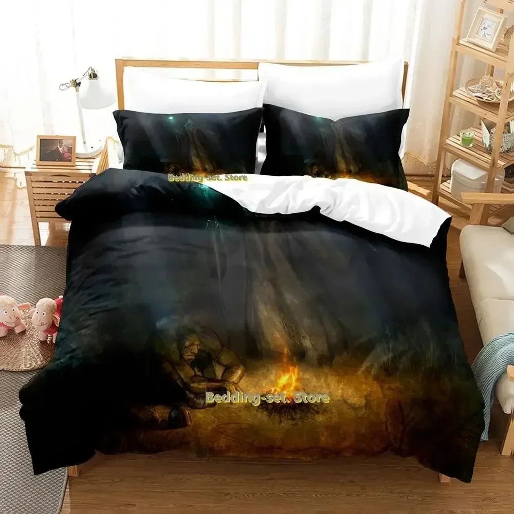 Hip Hop Game Wizard Bedding Set Cartoon Anime three-piece set Adult Kid Bedroom Duvetcover Sets 3D Kawaii Wizard lit enfant