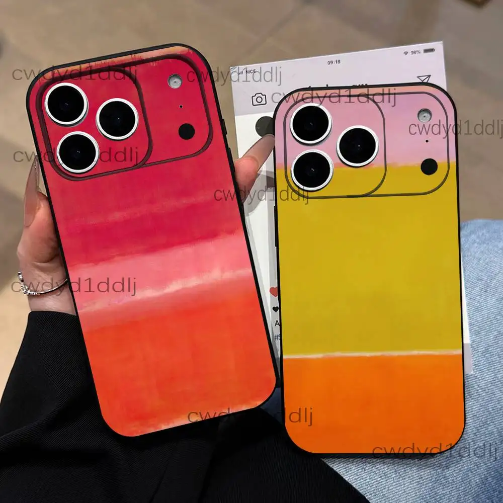 

M-Mark Rothko Art Paintings Phone Case For iPhone 17,16,15,11,12,14,13 Pro Max Mini XS,XR,7 Plus 16E Air Soft Covers Fundas