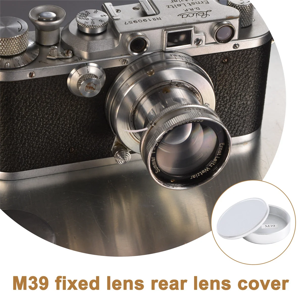 Metalen Body Cap En Lens Achterdop Set Voor M39 Ltm Lsm Leica Schroefbevestiging Mcm 39S (Zilver)