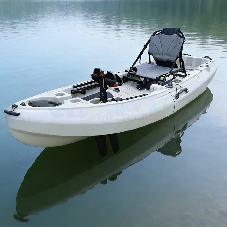 Hdpe Modular Fishing Kayak Boats Canoe 1-Person Pedal Drive Propeller Foldable Detachable Motor Fishing Rivers Kayak De Pesca