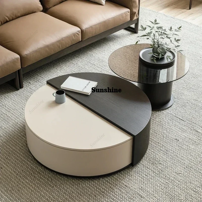 

Круглые современные журнальные столики из дерева для гостиной, минималистичные домашние кофейные столики в скандинавском стиле, мебель для спальни Tavolino Da Salotto F