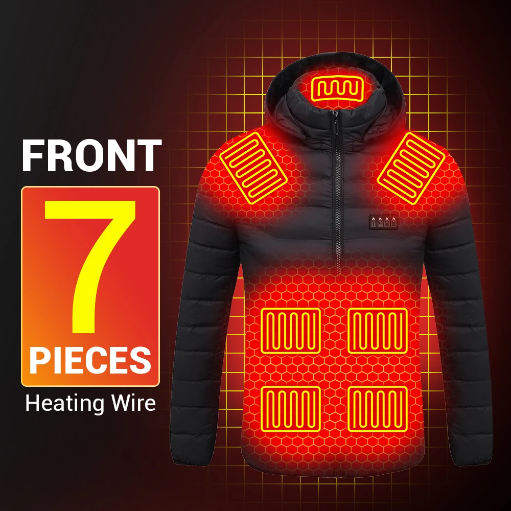 Men 15 Areas Heated Jacket USB Winter Warm Heating Undershirt Electric Heating Jacket Clothing Can Heated Cotton Jacket S-6XL