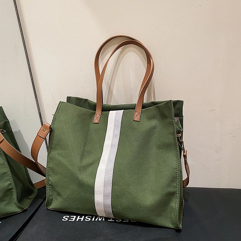 

2024 New Style Student Women Bags Tote Canvas Daily Fashionable Multi-function High Capacity Leisure Books Soft Surface Simple