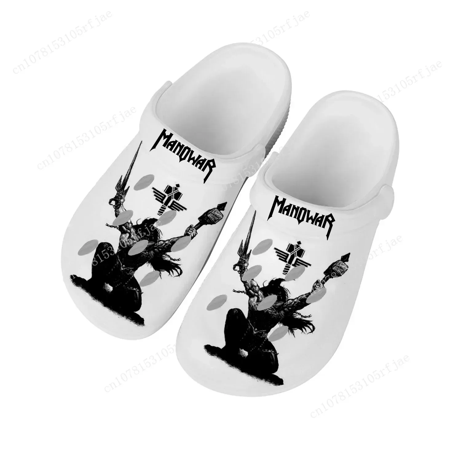 

Manowar Band Home Clog Mens Women Youth Boy Girl Sandals Shoes Garden Bespoke Customized Breathable Shoe Beach Hole Slippers