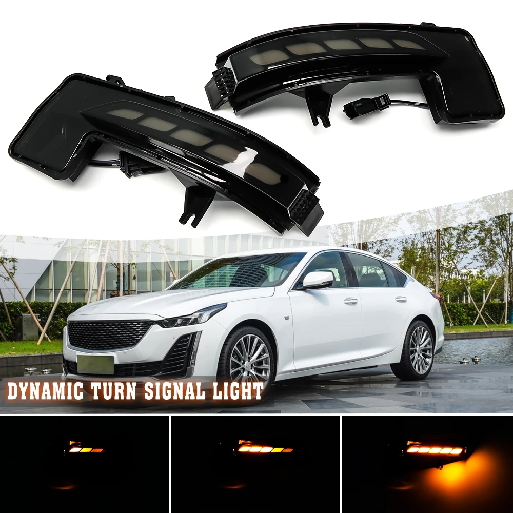 

Car LED Dynamic Turn Signal Light Side Rearview Mirror Indicator Blinker Sequential Lamp For Cadillac CT5 2020 2021 2022