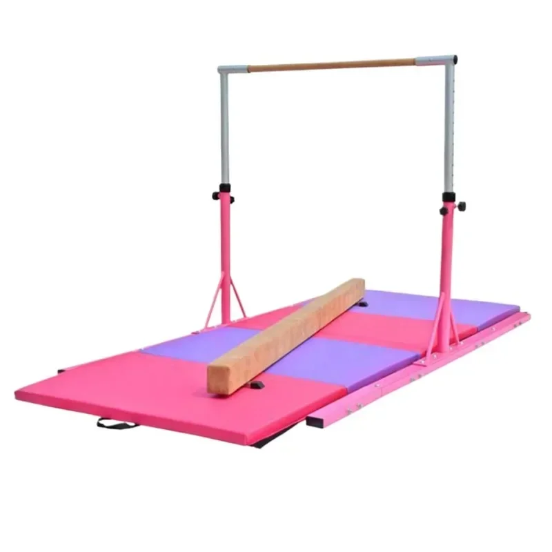 Gymnastics horizontal bar with folding pad is easy to use, practical and durable