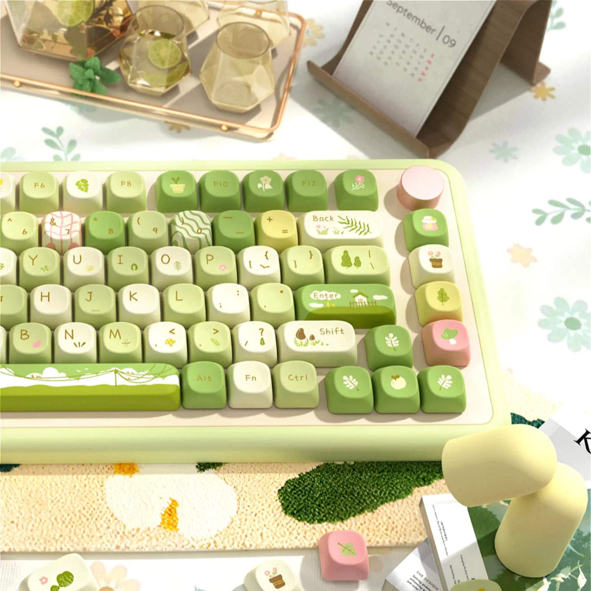 Imagem -06 - Tema Original Moc Keycaps Pbt Sublimação Térmica Fluxo de Montanha Ono 145 Teclas para 60 64 84 98 108 Teclados Mecânicos de Jogos