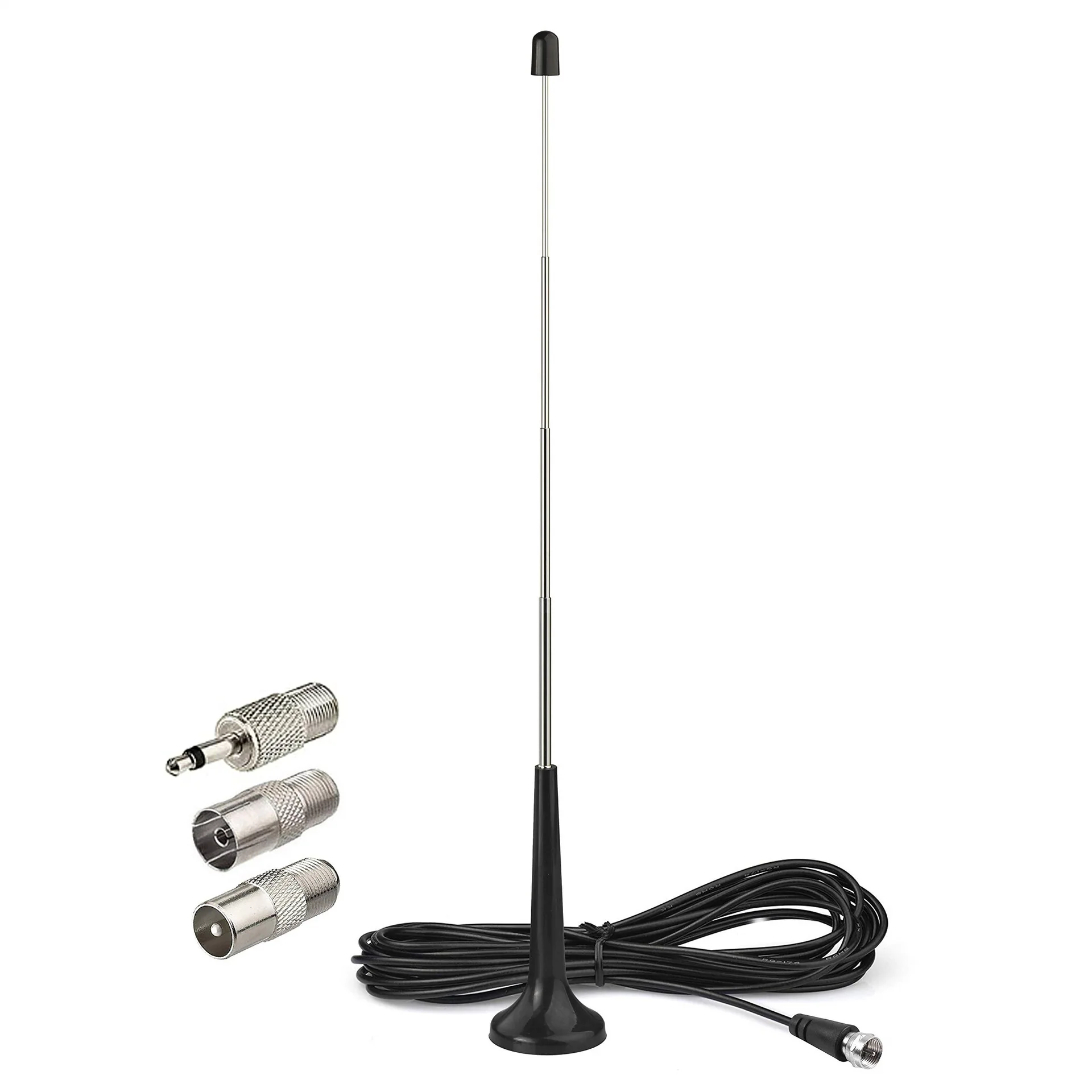 Indoor TV Antenna Suction Cup Lever Radio Antennas With Magnetic Base External Digital TV Adaptation F Connector