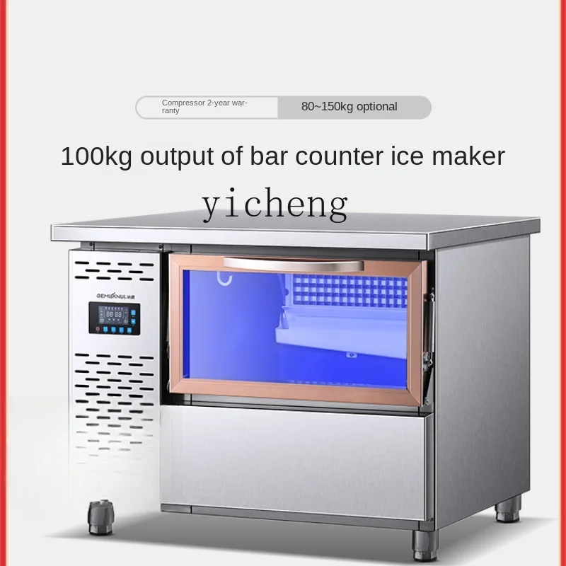 ZF Ice Machine Commercial Milk Tea Shop Workbench Undercounter Bar Ice Machine