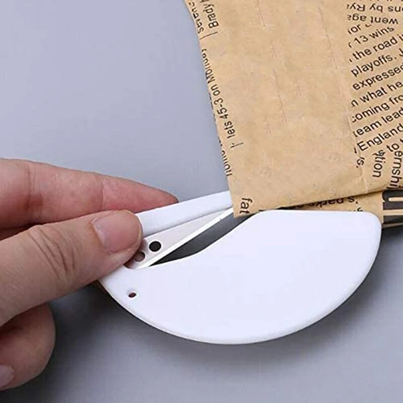 Taglierina per carta A66F, tagliacarte, taglia buste in ABS, tagliacarte per posta con coltello per carta a lama, tre confezioni, bianco