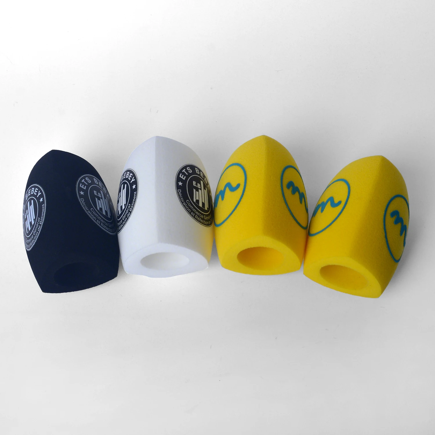 Customized Flocking Microphone Sponge Printing Logo Mic Windscreen Mark Foam Cap Windsshield For TV Stations Reporters Interview