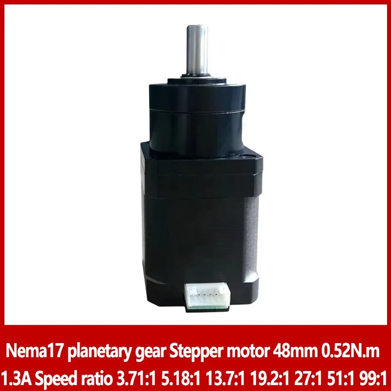 

Планетарный редуктор Nema17 Шаговый двигатель 0,52 Нм 1,3 А Длина 48 мм Передаточное число 3,71:1 5,18:1 13,7:1 19,2:1 27:1 51:1 99:1