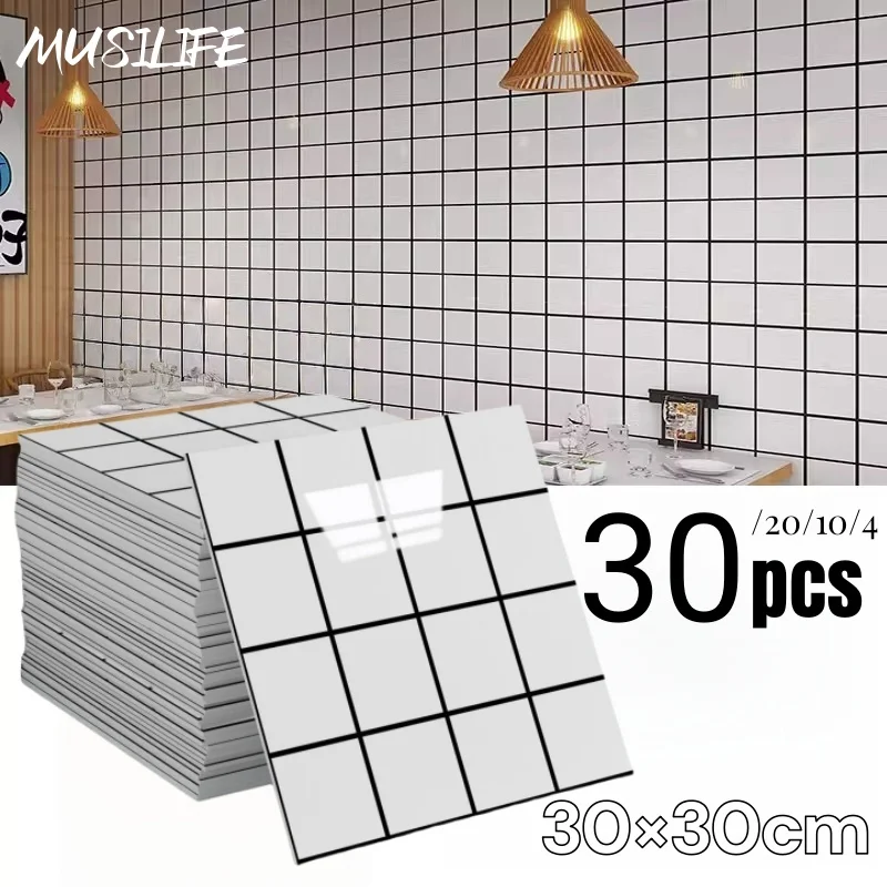 

Faux Marble Peel and Stick Wall Sticker Square Waterproof Self Adhesive Wall Tile for Bathroom Living Room Wall Renovation Decor