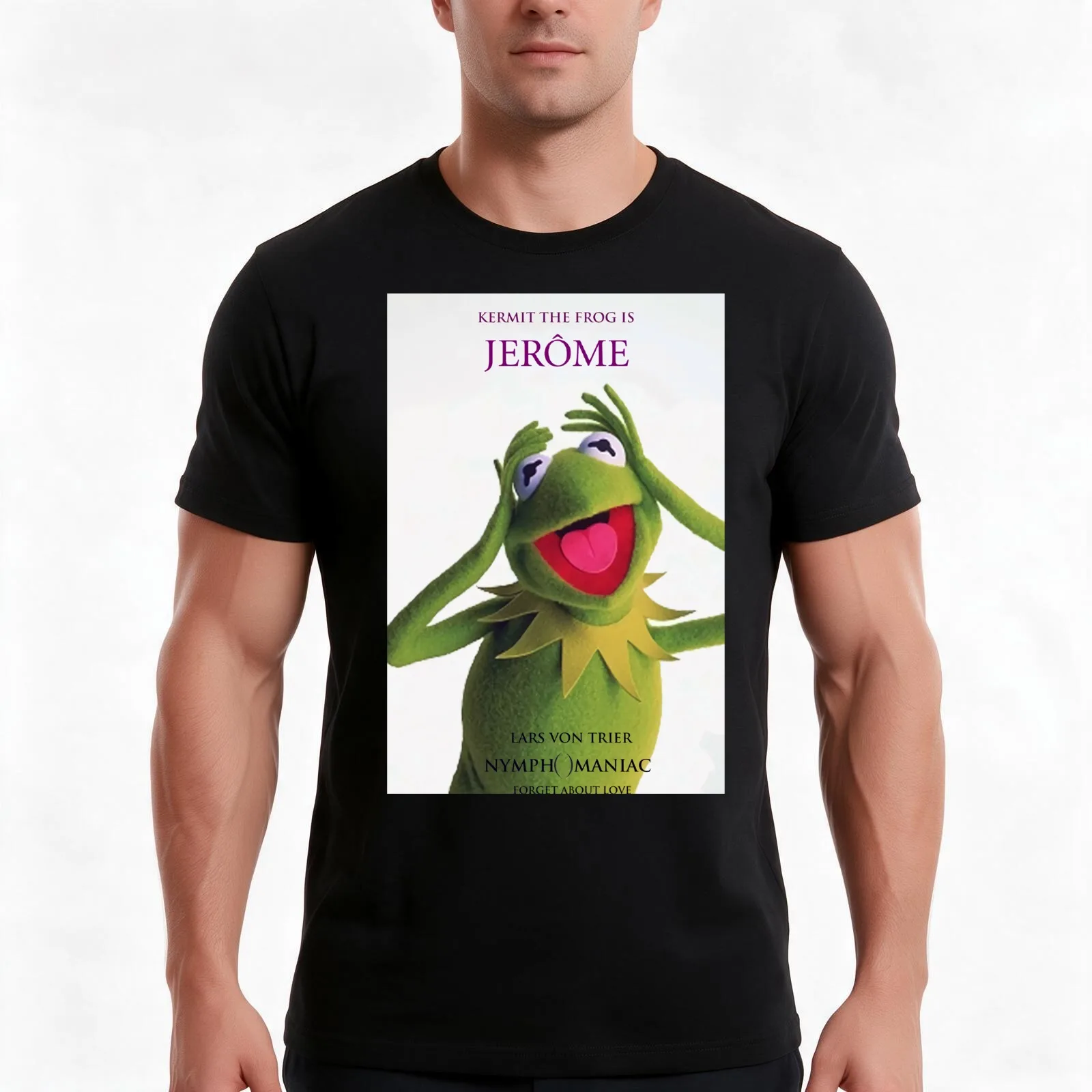 Jerome Maniac Poster T-Shirt, Summer Casual Cotton Tee, Oversized Streetwear Tops, Vintage Graphic Print, Loose Fit Short Sleeve