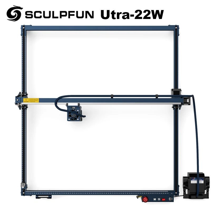 SCULPFUN S30 Ultra-22W 레이저 조각 기계, 자동 에어 어시스트, 교체 가능한 렌즈, 눈 보호, 조각 영역 600x600mm 