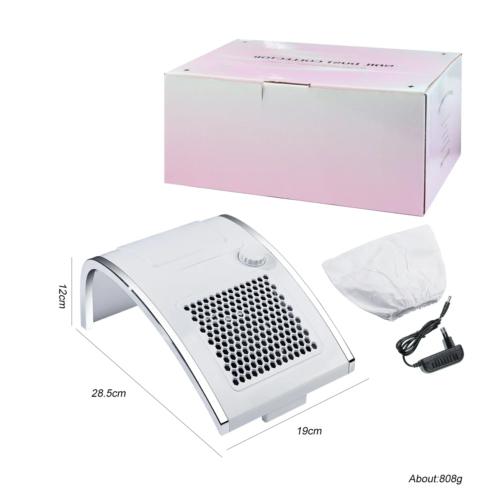 Sistema di aspirazione per manicure da tavolo da 80 W - Collettore di polveri per trapano elettrico per unghie con 2 potenti ventole Aspirazione regolabile Nessun disordine