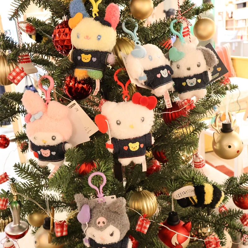 كورومي ماي ميلودي هارت بالون سلسلة مفاتيح من القطيفة من سلسلة الدنيم حقيبة لطيفة هدية للفتيات