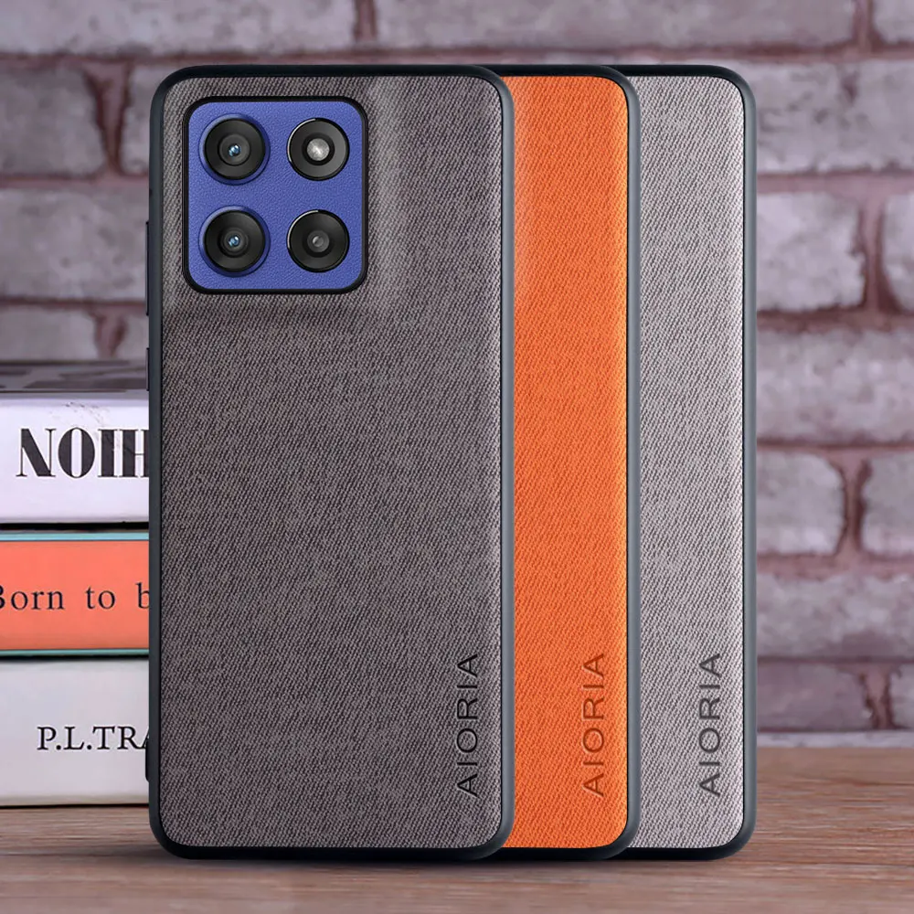 Case for Moto G Power Play Stylus 5G 2024 2025 coque Luxury textile Leather phone cover funda for motorola moto g power 5g case