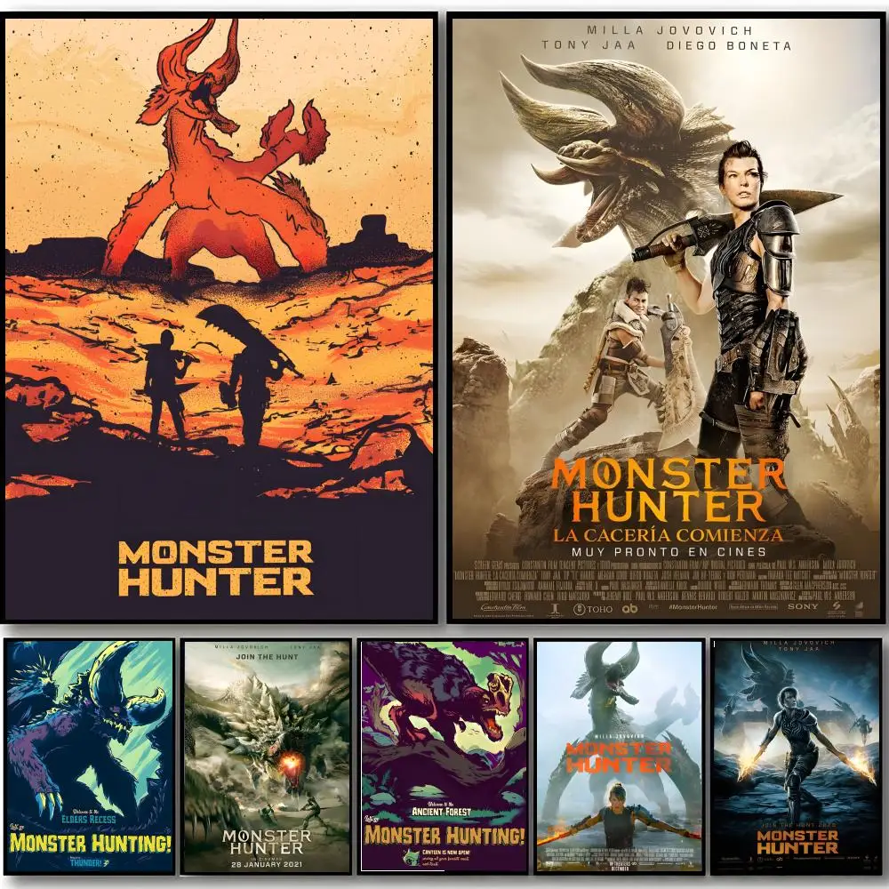 Game Monster H-hunter Poster HD art sticky wall waterproof home bedroom bar aesthetic decoration