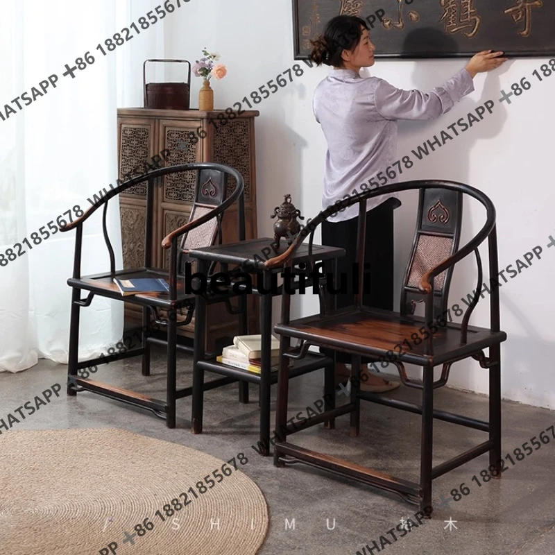 

Three-piece armchair set, master seat coffee table combination, Chinese antique Ming and Qing classical style