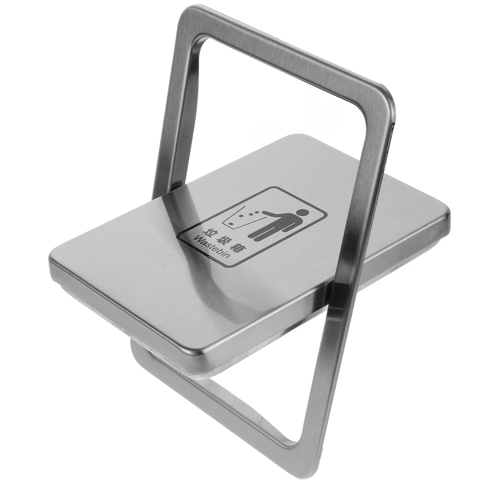 

Stainless Steel Trash Bin Lid Built-In Countertop Recessed Swing Flap Cover For Kitchen Bathroom Tabletop Waste Container