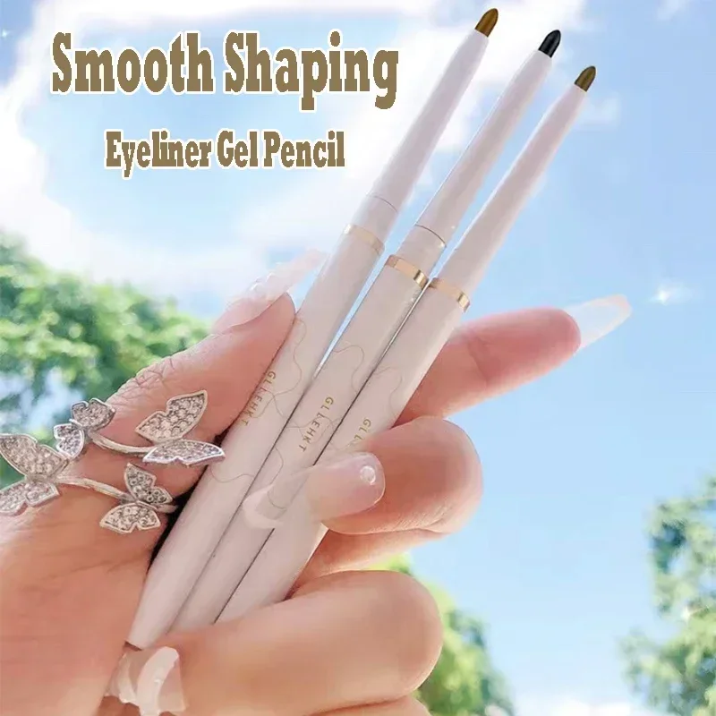 1PC Waterproof Retractable Rotary Eyeliner Pen Brown Lying Silkworm Pencil Lasting Not Blooming Quick Drying Eyes Liner Gel Pen