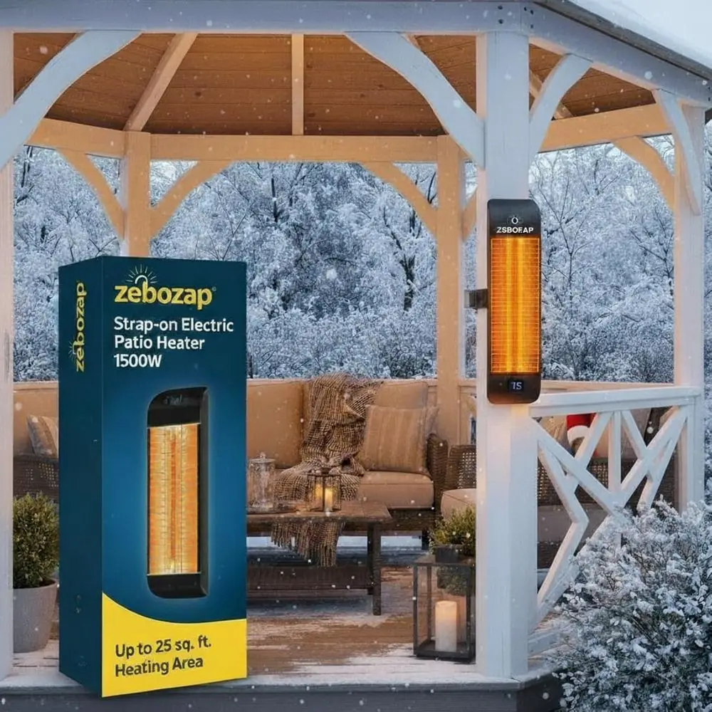 

1500W Infrared Electric Patio Heater for Outdoor Spaces: Ideal for Gazebos, Pergolas, Decks, and More