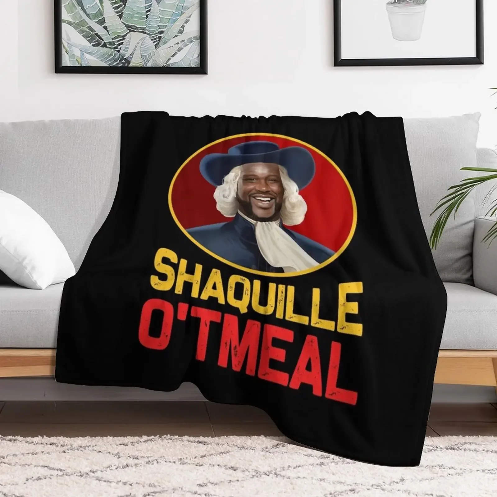 Shaquille Oatmeal T Shirt Funny Shaquille O'tmeal Throw Blanket sofa bed Sofas Luxury Thicken Furrys Blankets