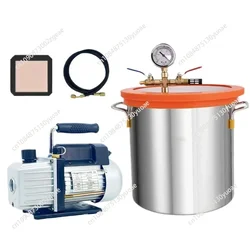 Vacuum Pump and  Stainless Steel Degassing Vacuum Chamber Vacuum Pump Kit