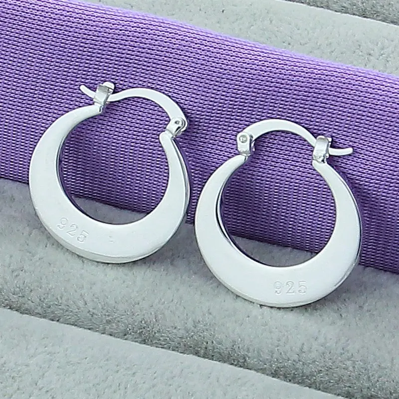

925 Sterling Silver Smooth Earring For Woman Wedding Engagement Party Fashion Charm Jewelry