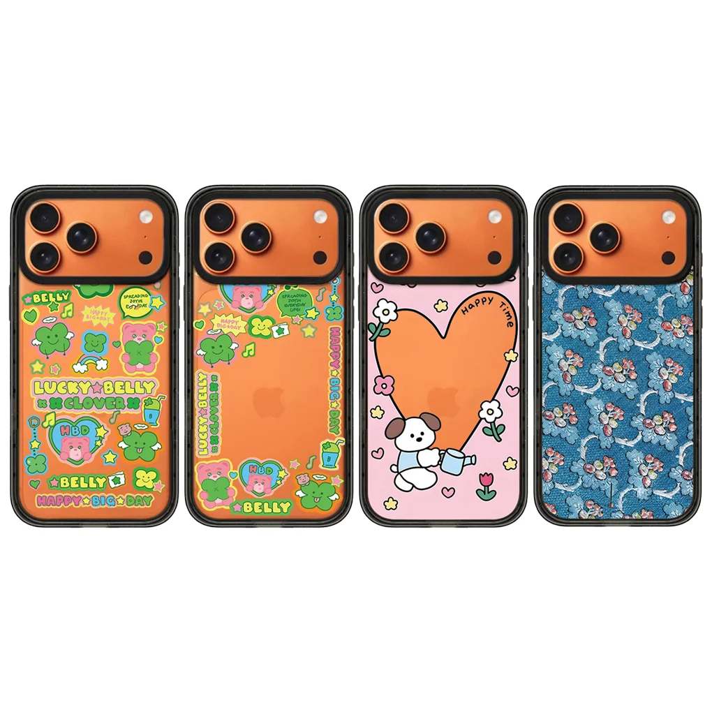 

Dog Bear Flower 2.0 Acrylic Black Border Phone Cover for IPhone 12 13 14 15 16 17 Pro Max Case for IPhone 17 Air