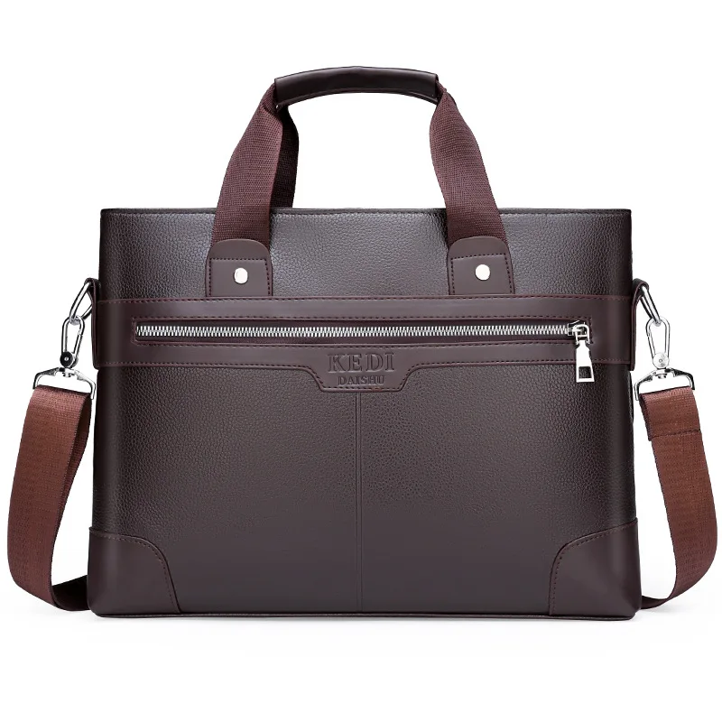 Scione Men‘s Leather Briefcase Bag New Portable Business Bag For Men Office Laptop Messenger Bag Leather Tote Bag K499