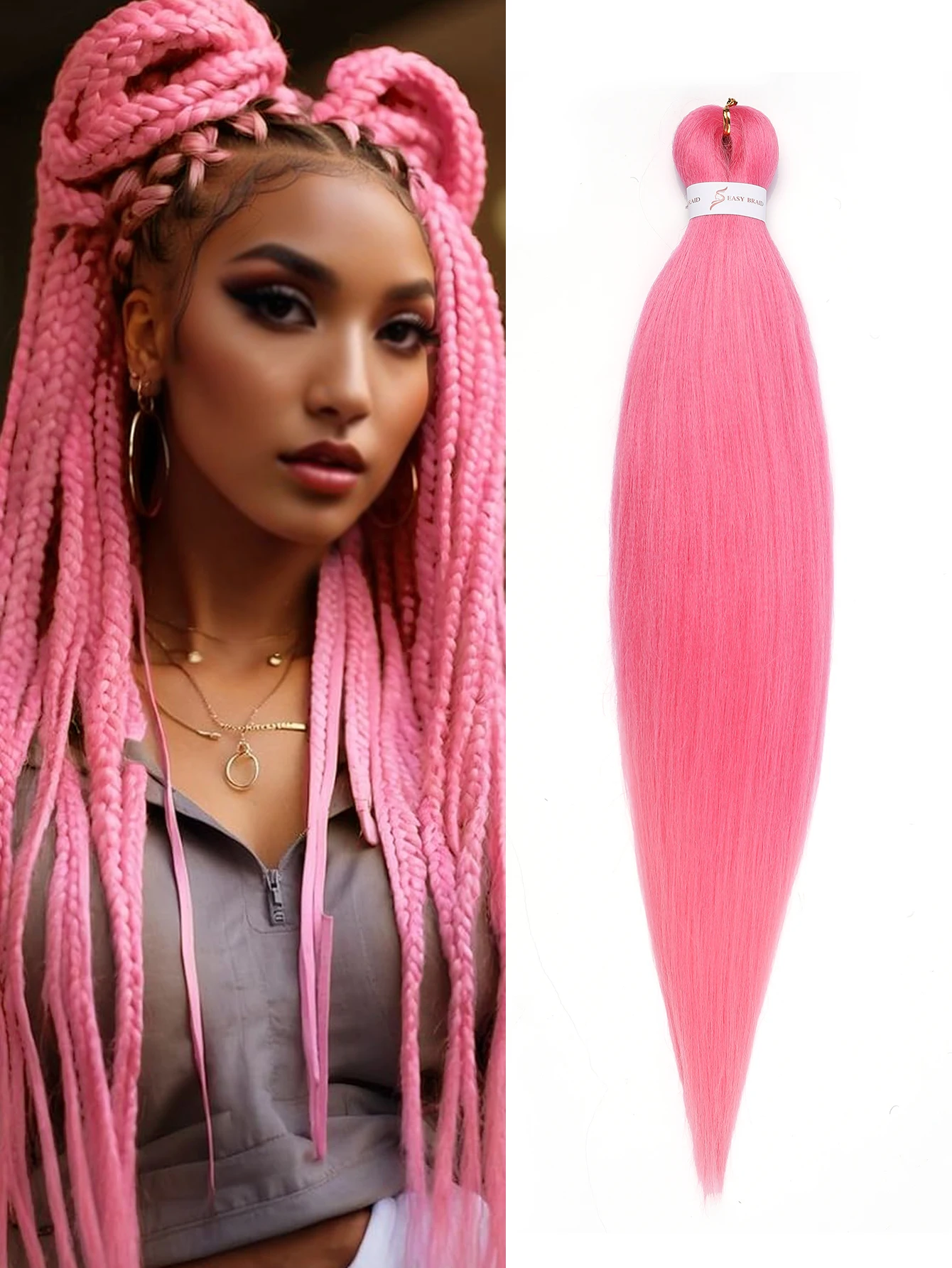 

26 и 30 дюймов предварительно растянутые плетеные волосы, мягкая текстура яки, без зуда, набор горячей воды, волосы для коробочных косичек, твист, вязанные крючком косы