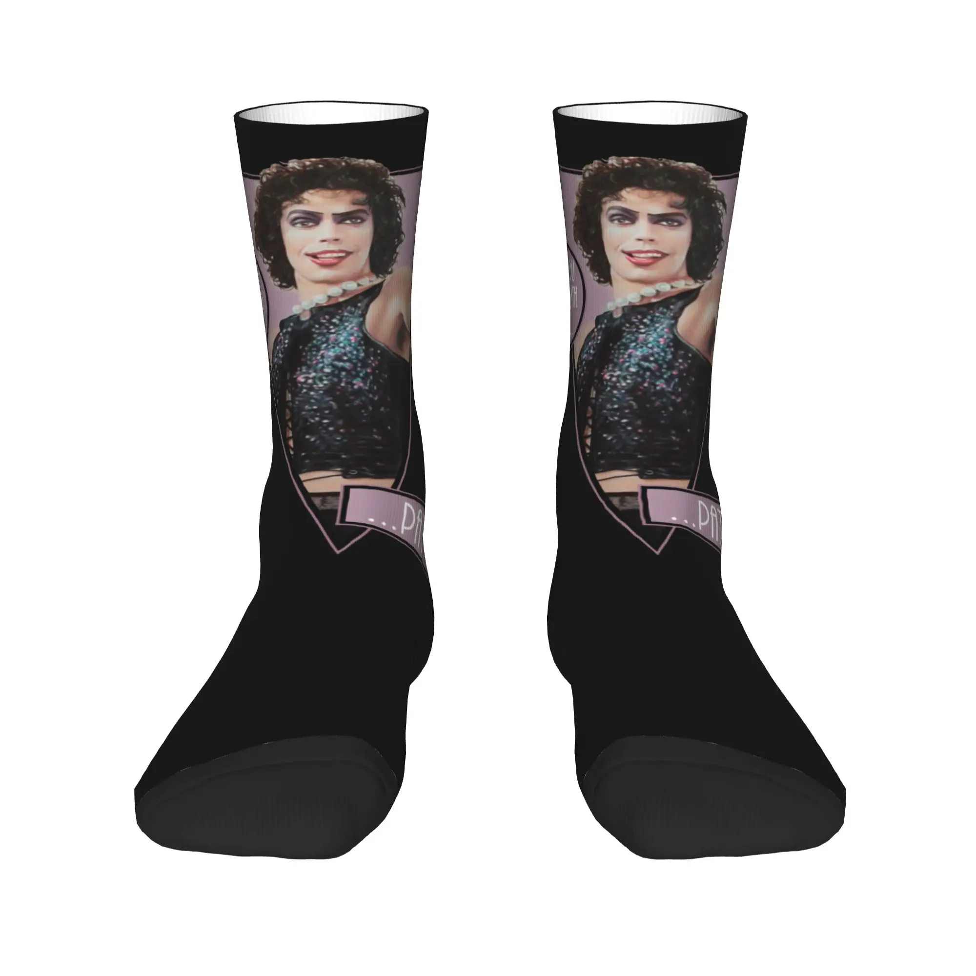 Retro The Rockys Horror Picture Show Football Socks I See You Shiver with Antici Middle Tube Socks for Unisex Breathable