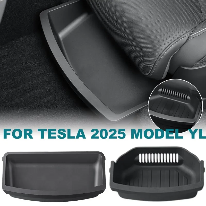 Auto-Zubehör Autositz-Aufbewahrungsbox für Tesla 2025 Model YL 6-Sitzer Unter-Sitz TPE-Schublade Vorder- und Rücksitz-Organizer-Box – Detail 1