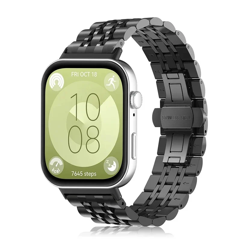 Pulseira De Metal De Aço Inoxidável Para O Relógio Huawei, Smart Watch Strap, Pulseira Acessórios, Fit 3 Pulseira