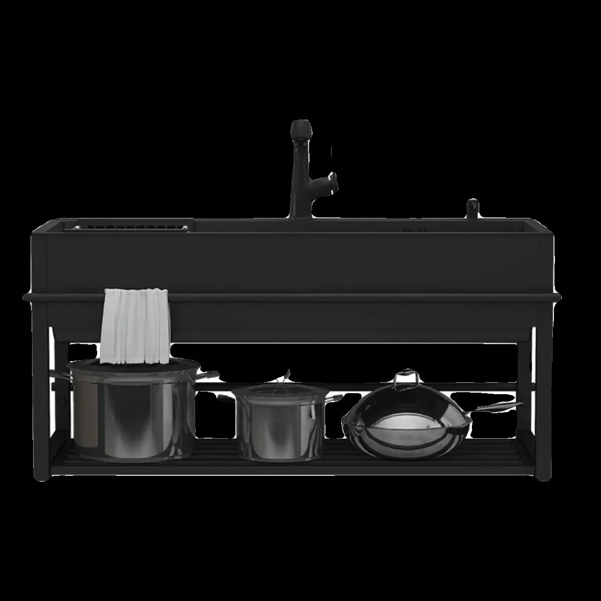 

Stainless steel single sink with bracket pool balcony home kitchen integrated vegetable basin